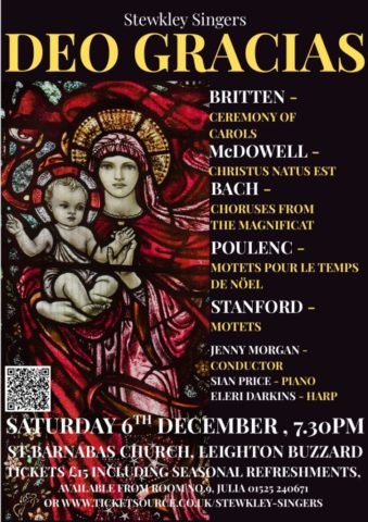 Concert poster for Stewkley Singer's Christmas 2025 concert - "Deo Gracias"